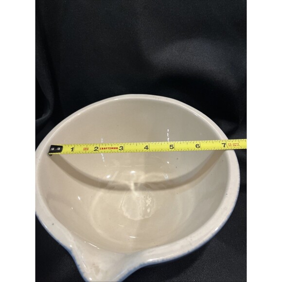 Vintage Deltis 2 Qt. Stoneware Mixing Bowl Blue with Spout Made in Portugal - Picture 10 of 10